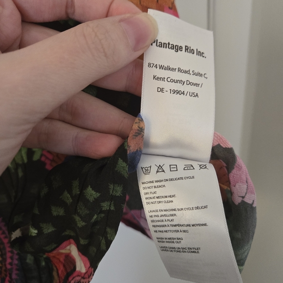 Farm Rio XL tropical print black lace flowy sleeve top - Picture 5 of 9